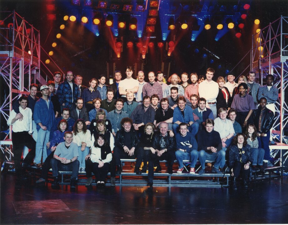 Top of the Pops production team and studio set